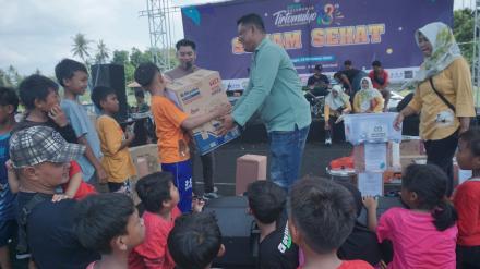 Puluhan Door prize Dibagi, Meriahkan Senam Sehat Hari Jadi Tirtomulyo